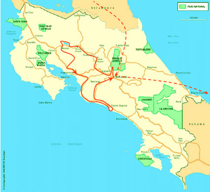 itinéraire du Costa Rica